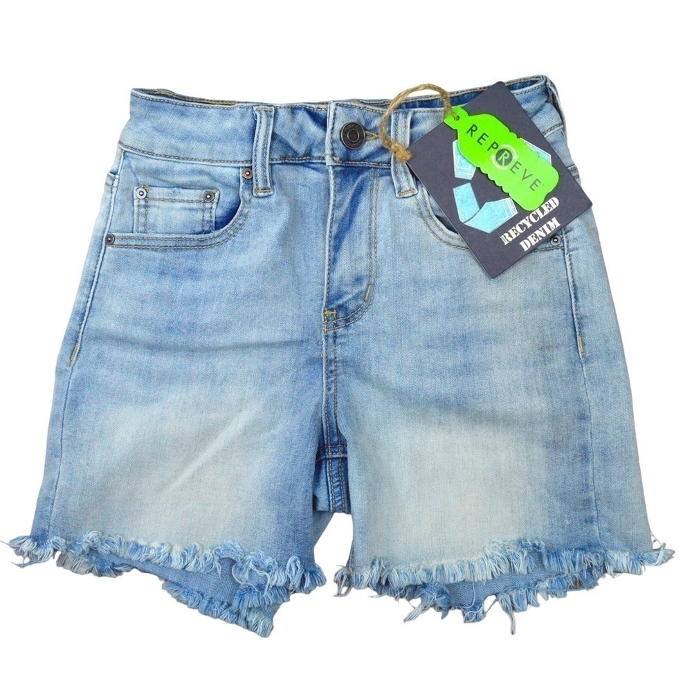 NWT Indigo Rein Super High-Rise Jean Shorts, Frayed/Raw Hem - Size 1 / 24” Waist